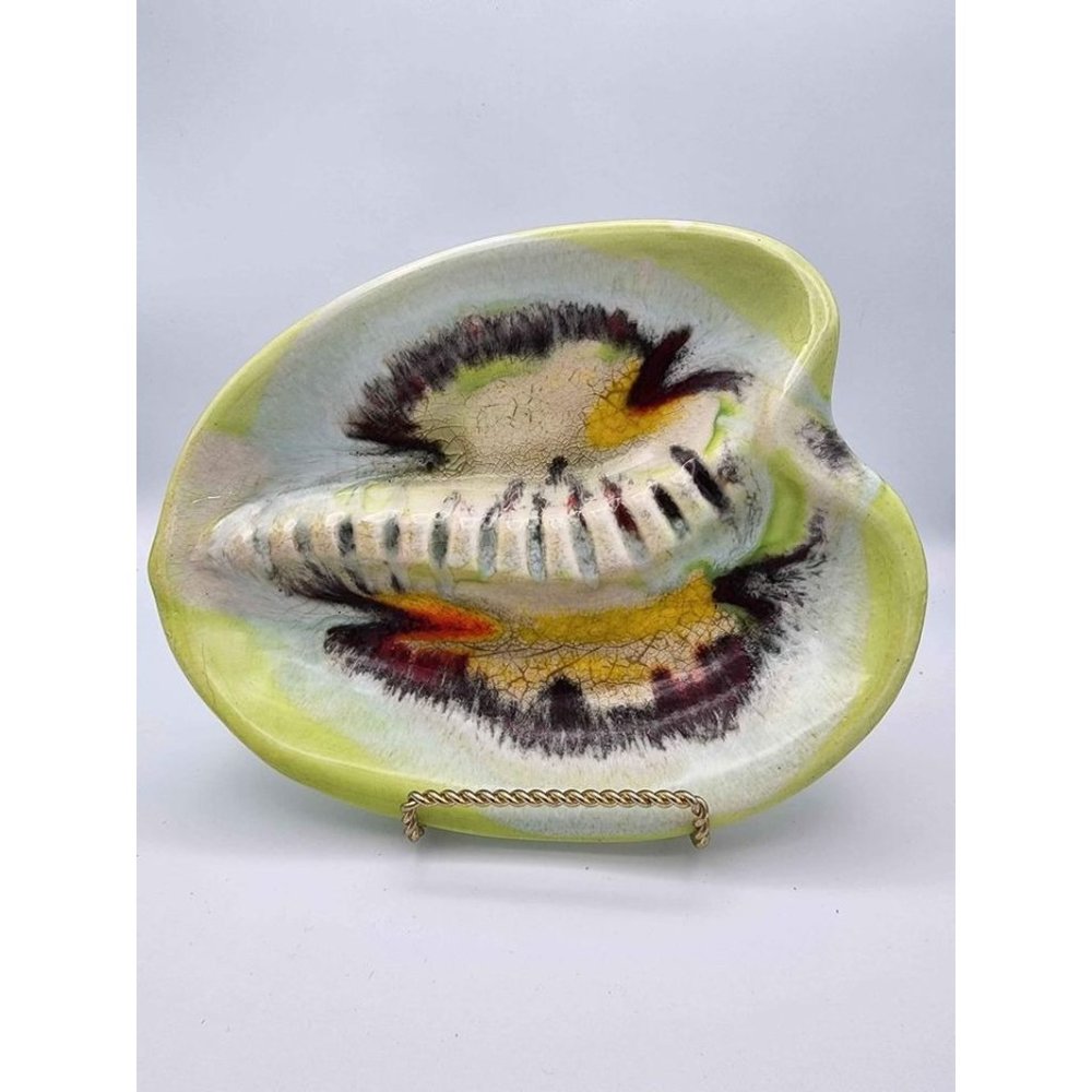 Vintage MCM Drip Glaze California Pottery 404 Ashtray/ Trinket Dish